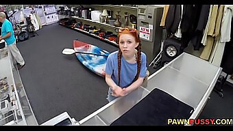 Redhead teen gives a blowjob in exchange for money